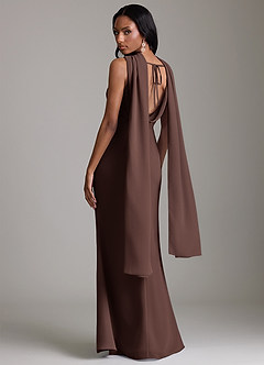 Azazie Linelle Bridesmaid Dresses Ganache Mermaid Pleated Chiffon Dress image10
