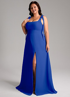 Azazie Debra Bridesmaid Dresses Royal Blue A-Line with Pockets Chiffon Convertible Dress image11