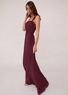 Barbie ♥ Azazie Final Sale Cabernet A-Line Sweetheart Neckline Chiffon Dress image4