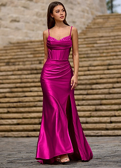 Glow Rose Silk-like Satin Prom Dress image4