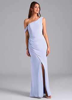 Azazie Madelyn Robes de demoiselle d'honneur Robe Sirène Convertible en Mousseline de soie Ue épaule Lavande image1