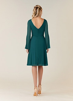 Azazie Teraso Mother of the Bride Dresses Peacock A-Line Pleated Mesh Dress image2