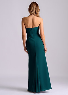 Azazie Debby Bridesmaid Dresses Pine Mermaid Strapless Chiffon Dress image2