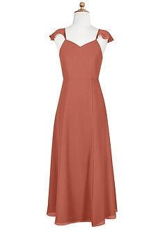 Azazie Everett Junior Clay A-Line Chiffon Dress image8