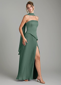 Azazie Tierney Robes de demoiselle d'honneur Robe Trapèze Convertible en Mousseline de soie Sans bretelles Mousse De Mer image9