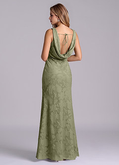 Azazie Rylina Final Sale Pistachio Mermaid Floral Burnout Dress image3
