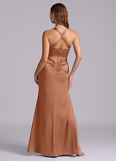 Azazie Amelie Brautjungfernkleider A-Linie Plissee Stretch-Satin Kleid Bronzer image7