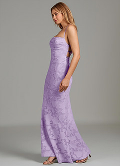 Azazie Ola Bridesmaid Dresses Lilac Mermaid Corset Floral Burnout Dress image5