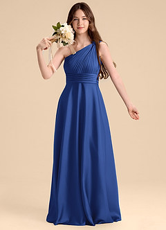 Azazie Charlize Junior Klä av A-Line i Stretch Satin Plisserad image6