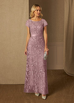 Azazie Dorit Mère de la mariée Robes Robe Fourreau en Dentelle Découpé Rose Poussiéreuse image1
