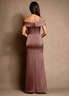 Azazie Altonia Mère de la mariée Robes Robe Sirène en Satin extensible Épaule décolletée Expresso image3
