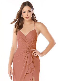 Azazie Aribella Final Sale MAI TAI Sheath Ruched Chiffon Dress image5