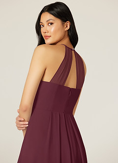 Azazie Sarah Final Sale Cabernet Empire Pleated Chiffon Dress image7