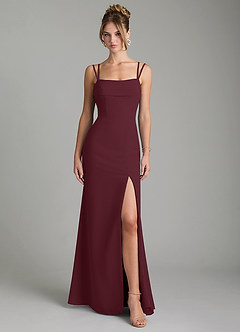 Azazie Egypt Bridesmaid Dresses Cabernet Sheath Sweetheart Neckline Chiffon Dress image1