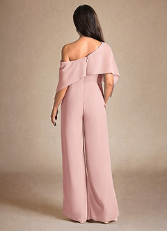 Azazie Halima Abiti per la Madre della Sposa Abito Tuta Pantaloni in Chiffon Spacco Laterale Rosa Cipria image3