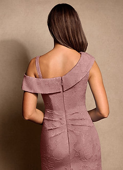 Azazie Hamptons Kleider für die Brautmutter A-Linie Plissee Blumen-Burnout Kleid Altrosa image7