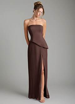 Azazie Tierney Bridesmaid Dresses Ganache A-Line Strapless Chiffon Convertible Dress image4