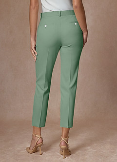 front Whitney Matcha Structured Stretch Cropped Dress Pants
