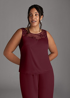 Azazie Frances Klänningar till brudens mor Klänning Jumpsuit/byxdräkt i Maska Scoop Cabernet image10
