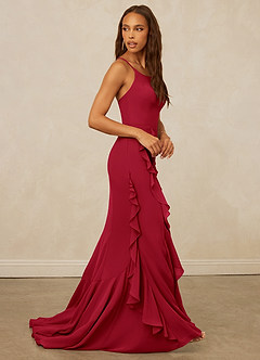 Christian Siriano Bridal for Azazie 1006 Bridesmaid Dresses Scarlet Mermaid Ruched Chiffon Dress image5