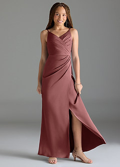 Azazie Maci Junior Klä av Sjöjungfru i Stretch Satin Plisserad image3