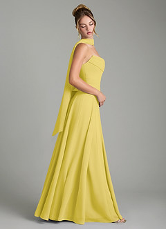 Azazie Gabriela Brautjungfernkleider Eine Linie Korsett Chiffon Kleid Kanarienvogel image3