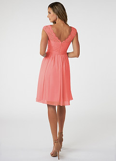 Azazie Shivani Final Sale Tahiti A-Line Lace Chiffon Dress image4