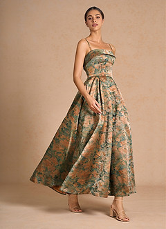 Céleste Vintage Teal Maxi Dress image4