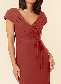 Azazie Bailora Abiti per la Madre della Sposa Abito Sirena in Chiffon Increspato Terracotta image4