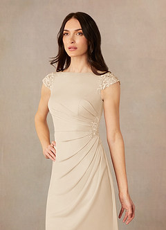 Azazie Janie Kleider für die Brautmutter Meerjungfrau-Linie Spitze Kleid Champagner image3