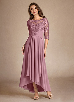 Azazie Marietta Mother of the Bride Dresses Vintage Mauve A-Line Lace Dress image6