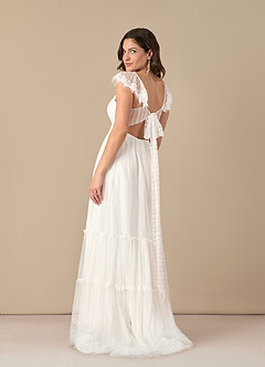 Azazie Bahamas Final Sale Diamond White A-Line Lace Dress image4