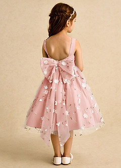 Azazie Bean Flower Girl Dresses Rosette Ball-Gown Sleeveless Tulle Dress image2