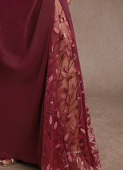 Azazie Betania Mère de la mariée Robes Robe Sirène en Mousseline de soie Paillettes Cabernet image6