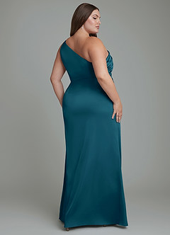 Azazie Akilah Brudtärnklänningar Klänning av Sjöjungfru i Stretch Satin One-shoulder Bläckblå image9