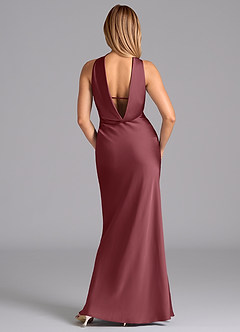 Azazie Lusinda Bridesmaid Dresses Desert Rose Mermaid Strapless Stretch Satin Dress image7