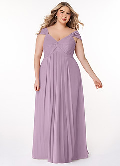 Azazie Kaitlynn Bridesmaid Dresses Wisteria Empire Ruched Chiffon Convertible Dress image10