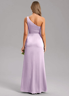 Azazie Feby Jurken voor bruidsmeisjes Jurk van Stretch Satijn met A-Lijn One-Shoulder Frosted Lila image2