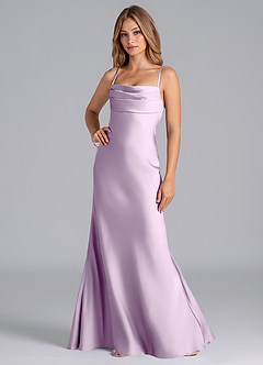 Azazie Seema Bridesmaid Dresses Frosted Lilac Mermaid Corset Stretch Satin Dress image5