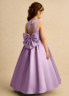 Azazie Daisies Robe Demoiselle D'honneur Fillette Robe Princesse en Mat Satiné Arc Glycine image1