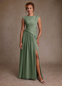 Azazie Kalleen Mother of the Bride Dresses Matcha A-Line Pleated Chiffon Dress image5