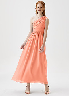 Azazie Anissa Junior Sunset A-Line Pleated Chiffon Dress image4