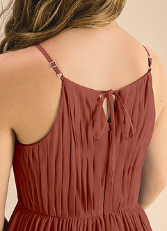 Azazie Elliora Junior Auburn A-Line Pleated Chiffon Dress image7