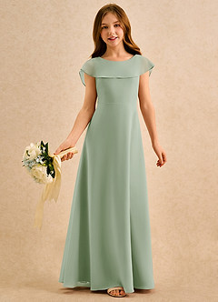 Azazie Kittie Girls Formal Flower Girl Klänningar Klä A-Line i Chiffong image1