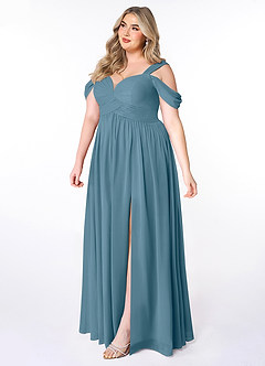 Azazie Lianne Bridesmaid Dresses Bermuda A-Line Off the Shoulder Chiffon Dress image9