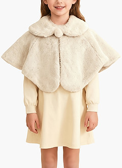 Flower Girl Faux Fur Collared Cape