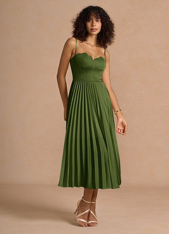 Amélie Olive Green Midi Dress image5