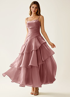 Nicola Roz Rochie de bal din satin cu volane, linie A image4