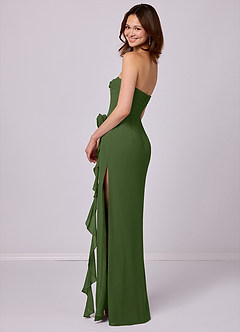 Barbie ♥ Azazie Bridesmaid Dresses Olive Sheath Strapless Chiffon Convertible Dress image4
