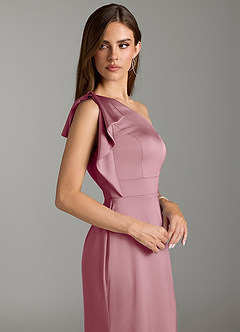 Azazie Rinna Bridesmaid Dresses Vintage Mauve Mermaid Ruched Stretch Satin Dress image5
